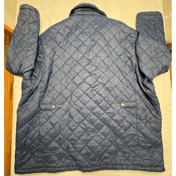 Foundry Women's Plus Size 4XL Quilted Navy Blue Jacket Corduroy Collar  Elbow - Picture 4 of 10
